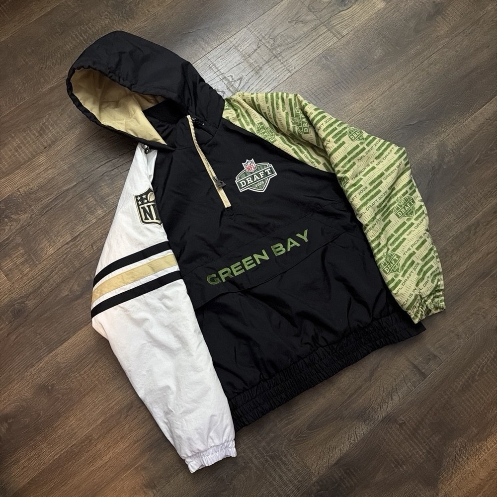 Starter Green Bay Packers NFL Draft 2025 Jacket Black White Green